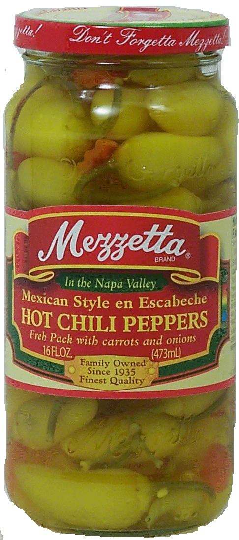 Mezzetta  mexican style en escabeche hot chili peppers fresh packed with carrots and onions Full-Size Picture